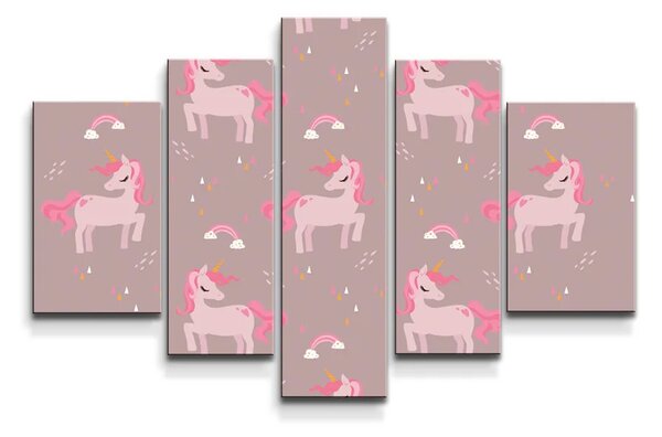 Sablio Obraz - 5-dílný Pony - 125x90 cm