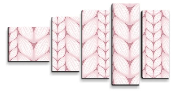 Sablio Obraz - 5-dílný Pletenie vo fuksiovej farbe - 100x60 cm