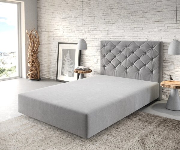 DELIFE Boxspring posteľ Dream-Great mikrovlákno sivá 120x200 cm