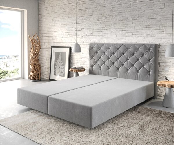 DELIFE Boxspring posteľ Dream-Great 160×200 cm mikrovlákno sivá
