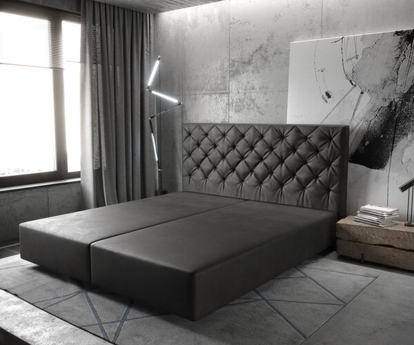 DELIFE Boxspring posteľ Dream-Great 180×200 cm imitácia kože antracitová