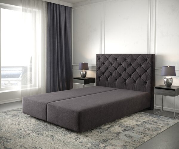 DELIFE Boxspring posteľ Dream-Great 160x200 cm mikrovlákno čierna