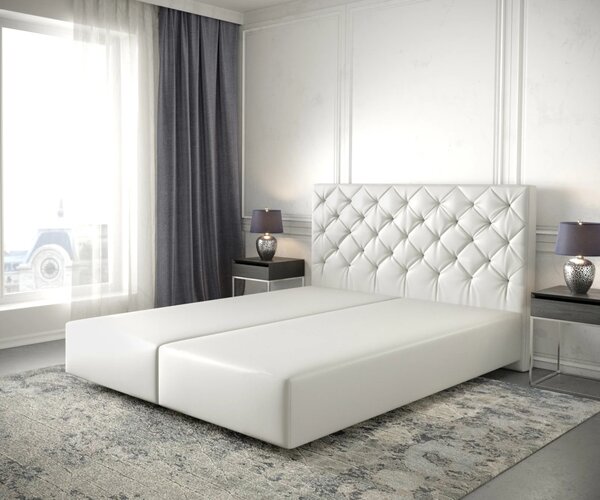 DELIFE Boxspring posteľ Dream-Great 140x200 cm umelá koža biela