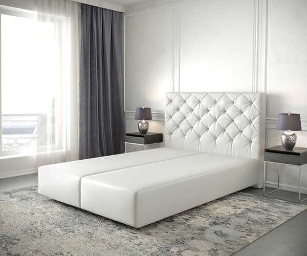 DELIFE Boxspring posteľ Dream-Great 160×200 cm umelá koža biela