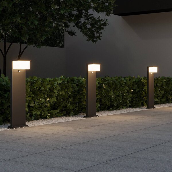 Nestos LED svetlo na chodník so senzorom pohybu, IP54, Čierna, Hliník, Moderný, Osvetlenie príjazdovej cesty