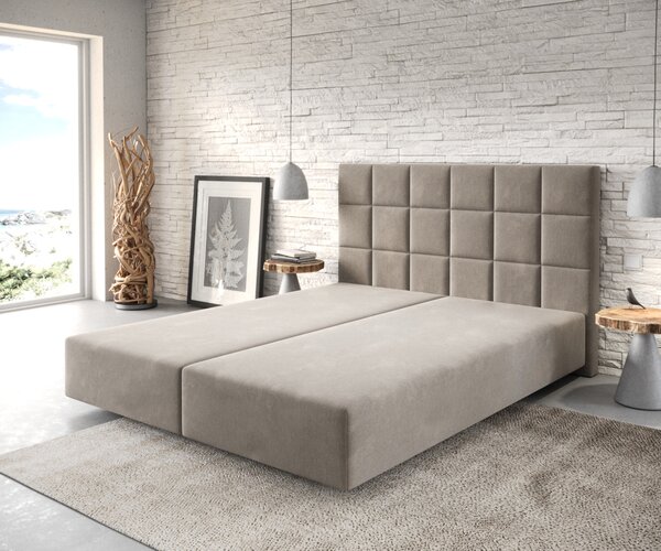 DELIFE Boxspring posteľ Dream-Fine 160x200 cm mikrovlákno béžová