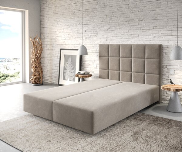 DELIFE Boxspring posteľ Dream-Fine 140x200 cm mikrovlákno béžová