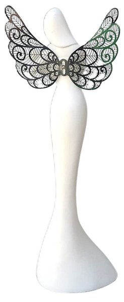 Anjel s dieťatkom, kovové krídla, 30 cm, polystón PRODEX 240087