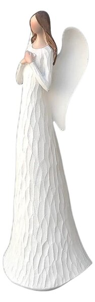 Anjel biely s hnedými vlasmi, 15 cm, polystón PRODEX 240095