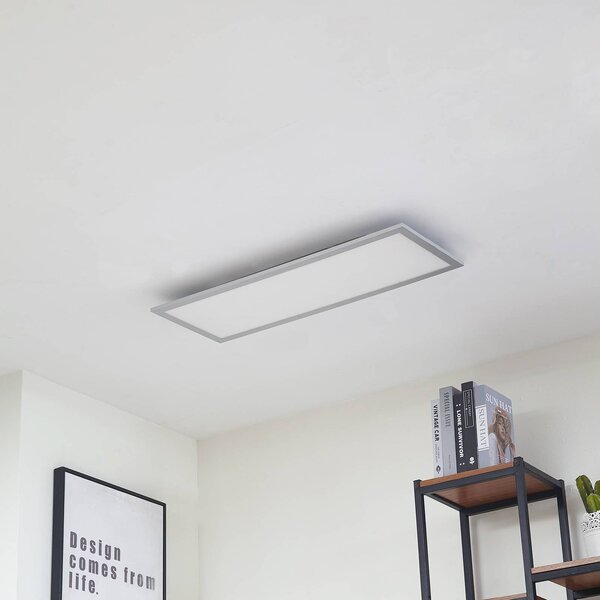 Arcchio LED panel Lyndra, 80 cm, strieborný, hliník, stmievateľný,, Hliník / sivá / zinok, Obývacia izba / jedáleň, Hliník, Moderný, Stropné svetlo