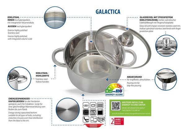 Galactica Sada hrncov 5 ks, nerezové ELO BASIC 22005