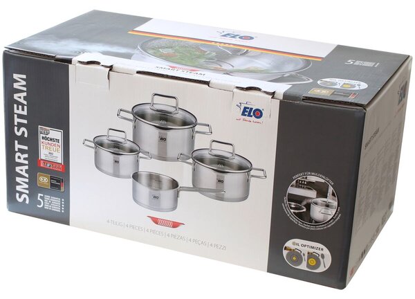 Smart Steam Sada hrncov 4 ks, nehrdzavejúce ELO 72404