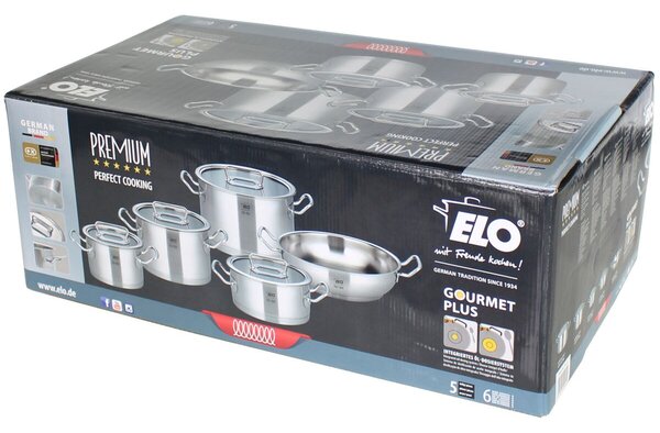 Gourmet Plus Sada hrncov 5 ks, nerezové ELO PREMIUM 40995