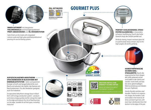 Gourmet Plus Sada hrncov 5 ks, nerezové ELO PREMIUM 40995