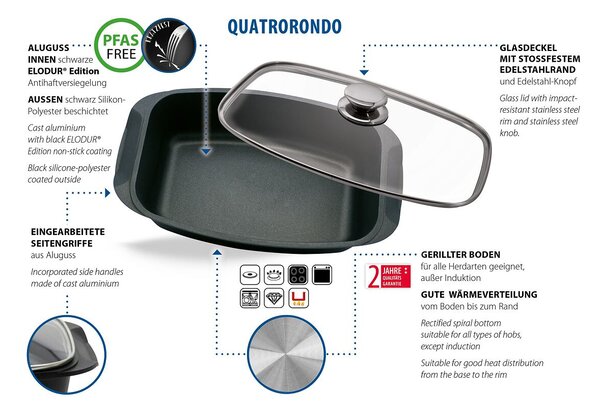 Quatrorondo Pekáč so sklenenou pokrievkou 40×22 cm ELO BASIC 90932