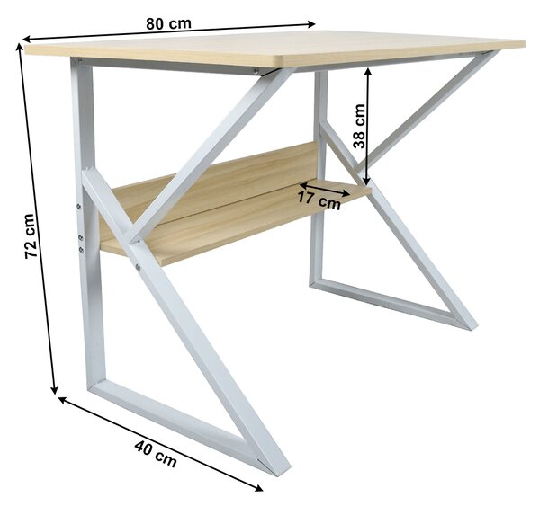 NovýNábytok.sk Písací stolík Torcor 80 (dub prírodný + biela). Vlastná spoľahlivá doprava až k Vám domov. 1020852