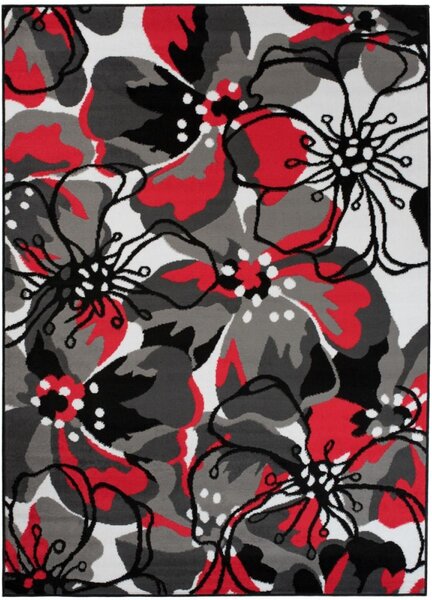 Kusový koberec PP Veľké kvety červený 200x300cm