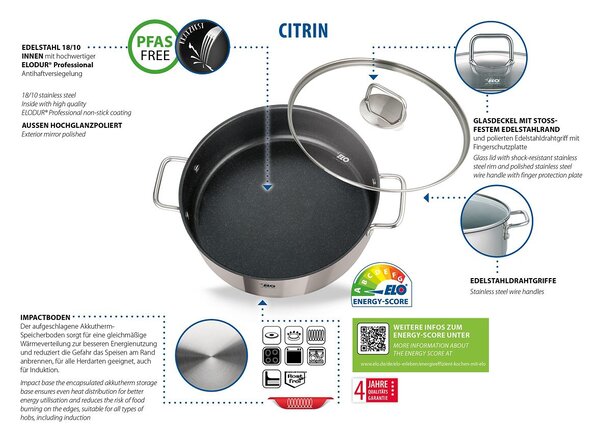 Citrin kastról so sklenenou pokrievkou Ø 28 cm ELO 72438