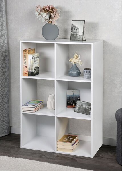 Polica so 6 priehradkami 61 × 91 × 30 cm, biela KESPER 15975