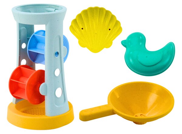 LEAN TOYS Sada hračiek do piesku – mlyn, náradie a formičky