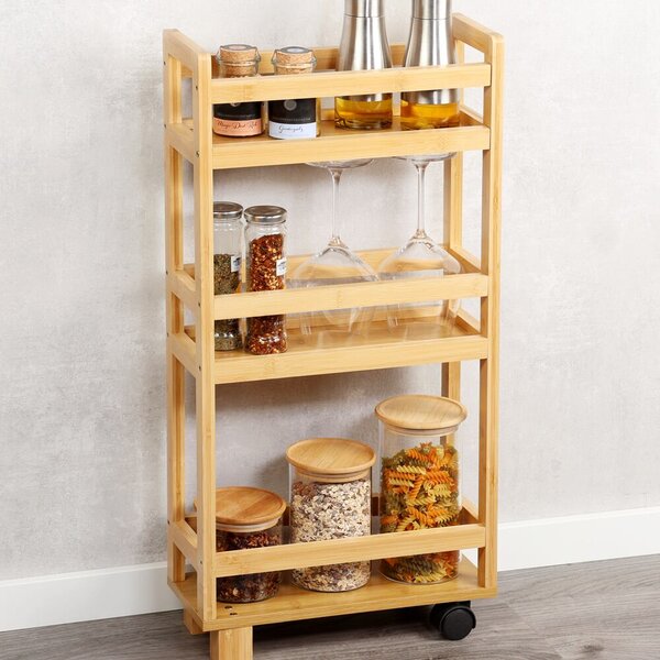 Regál s kolieskami 15 x 74 x 36 cm, bambus KESPER 24860