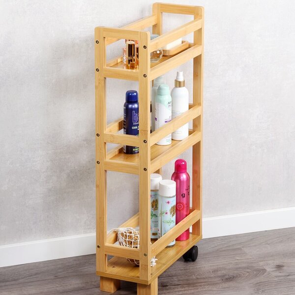 Regál s kolieskami 15 x 74 x 36 cm, bambus KESPER 24860