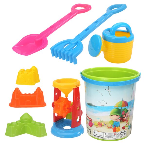 LEAN TOYS Súprava farebných hračiek do piesku – mlyn, náradie, formičky
