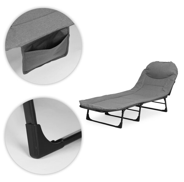 Turistické poľné lôžko 200x65 cm kanoe polohovateľná rozkladacia posteľ MultiGarden