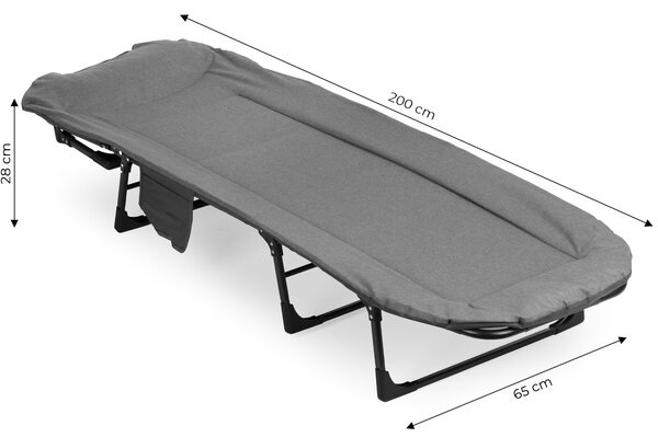 Turistické poľné lôžko 200x65 cm kanoe polohovateľná rozkladacia posteľ MultiGarden