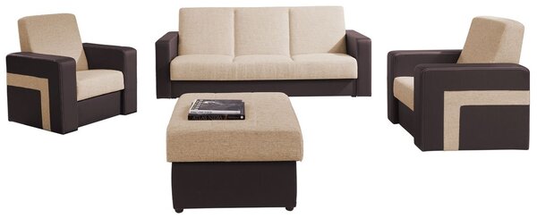 Mirjan24 Sedacia súprava 3+1+1 s taburetom Alaska, Dostupné poťahy: ekokoža Soft 066 + Lawa 01 5902928045420