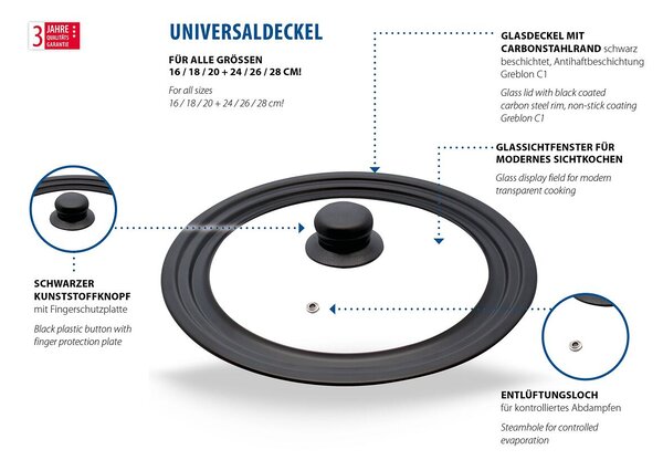 Univerzálna pokrievka Ø 24/26/28 cm ELO 40030