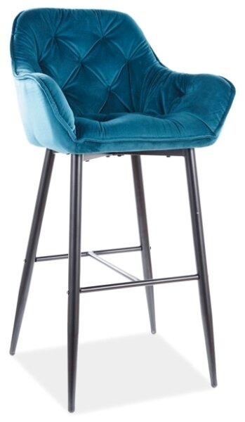 Signal Barová stolička CHERRY H-1 VELVET Farba: Modrá