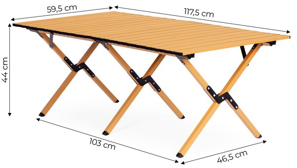 MultiGarden Turistický skladací stôl 120x60 cm s taškou MultiGarden