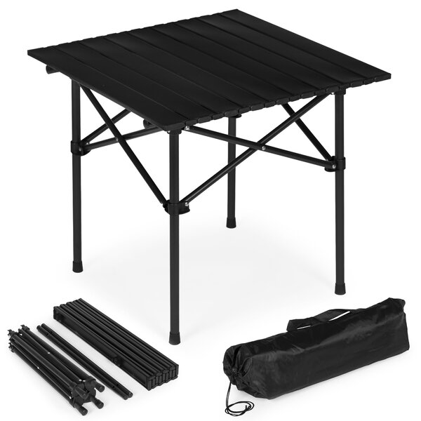 MultiGarden Turistický skladací stôl 53x55 cm s taškou - čierny MultiGarden