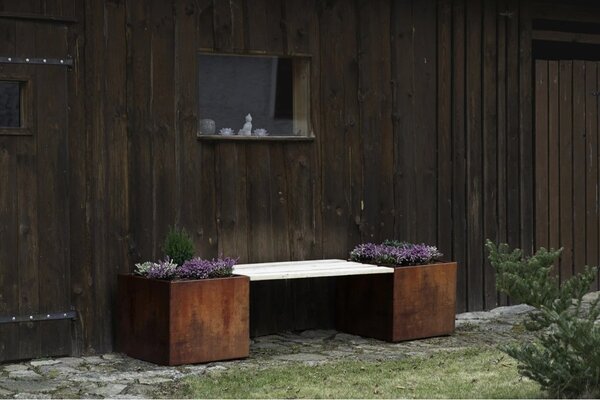 Cube Záhradný kvetináč 60 x 60 x 50 cm, corten CORGARDEN 1001