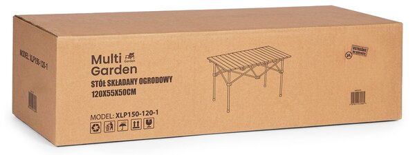 MultiGarden Skladací stôl 120x55 cm s taškou - čierny MultiGarden