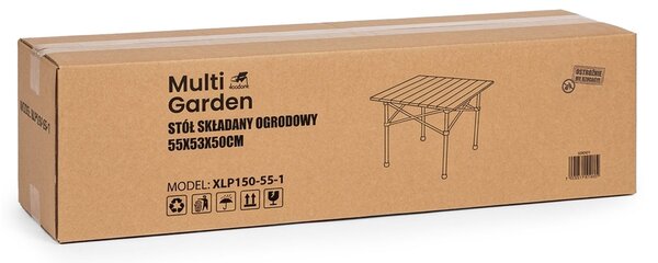 MultiGarden Turistický skladací stôl 53x55 cm s taškou - čierny MultiGarden