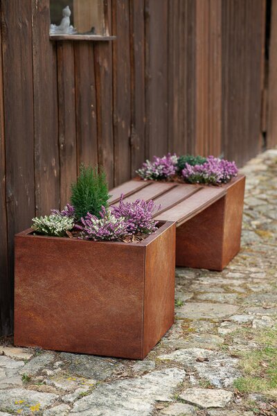 Cube Záhradný kvetináč 60 x 60 x 50 cm, corten CORGARDEN 1001