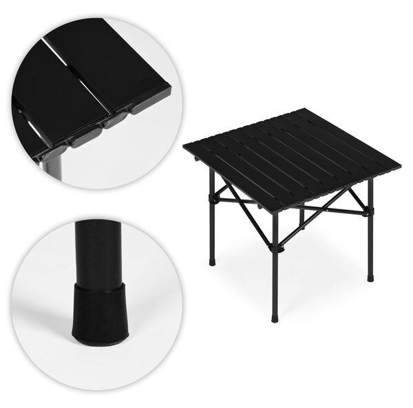 MultiGarden Turistický skladací stôl 53x55 cm s taškou - čierny MultiGarden