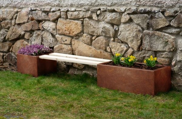 Line Záhradný kvetináč 40 x 90 x 30 cm, corten CORGARDEN 1005