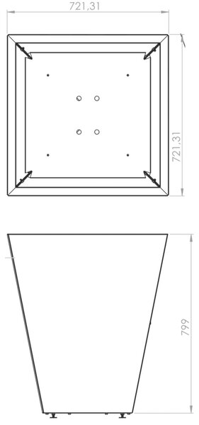 Cono Záhradný kvetináč 70 x 70 x 80 cm, corten CORGARDEN 1004