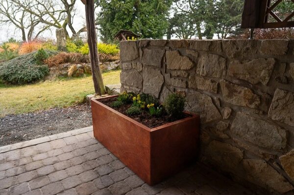 Line Záhradný kvetináč 60 x 120 x 50 cm, corten CORGARDEN 1007