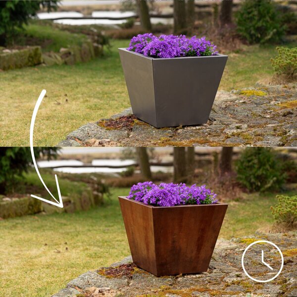 Cono Záhradný kvetináč 60 x 60 x 50 cm, corten CORGARDEN 1003