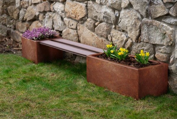 Cube Záhradný kvetináč 40 x 40 x 30 cm, corten CORGARDEN 1002