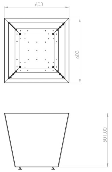 Cono Záhradný kvetináč 60 x 60 x 50 cm, corten CORGARDEN 1003