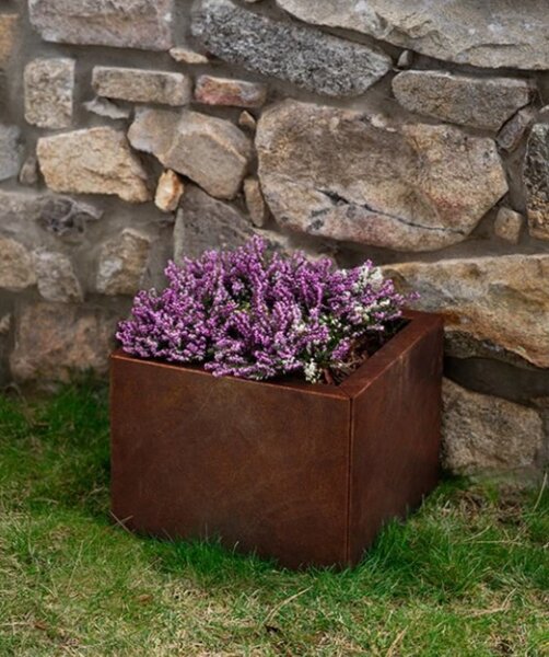Cube Záhradný kvetináč 40 x 40 x 30 cm, corten CORGARDEN 1002