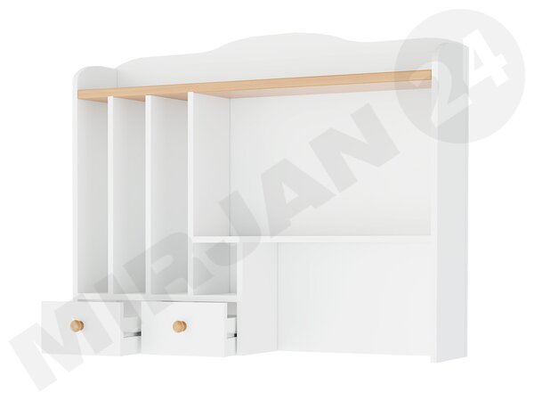 Mirjan24 Písací stôl Kos KS-03 + Nadstavec Kos KS-04, Farby: biela / dub nash 5902928586121