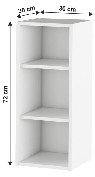 NovýNábytok.sk Horný kuchynský regál Janne Typ 1 (biela). Vlastná spoľahlivá doprava až k Vám domov. 1021182