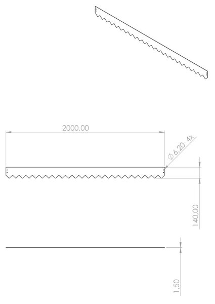 Modo Záhradný obrubník 200 x 14 cm, corten CORGARDEN 1024