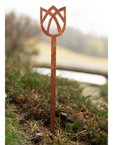 Záhradná dekorácia tulipán 62 x 10 cm, corten CORGARDEN 1055